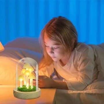 Charming Glass Mushroom Lamp for Cozy Decor Life
