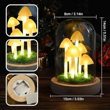Charming Glass Mushroom Lamp for Cozy Decor Life