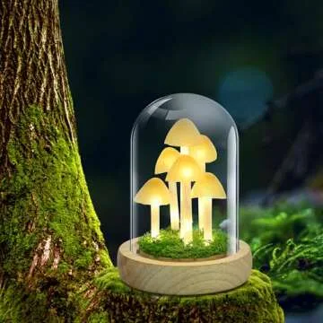 Charming Glass Mushroom Lamp for Cozy Decor Life