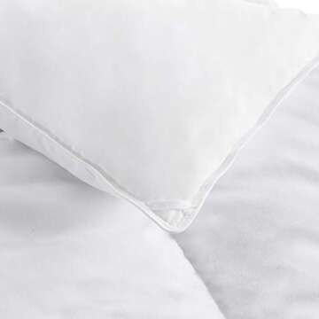 Amazon Basics White Down Alternative Comforter and Duvet Insert with Corner Tabs (Full/Queen, Light)