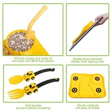 Deinyi Toddler Eating Utensil Set - Fun & Safe Mealtime