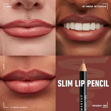 NYX Slim Lip Pencil - Long-Lasting & Creamy Mahogany