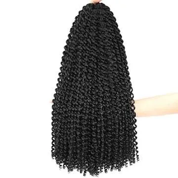 Alrence Passion Twist Hair 24 Inch 8 Packs Water Wave Crochet Hair Curly Braiding Hair For Butterfly Locs Long Bohe Crochet Braids (24 Inch (Pack of 8), 1B#)