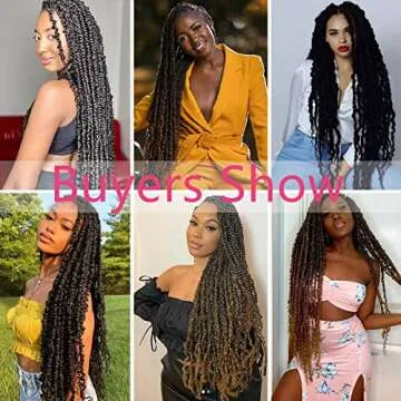Alrence Passion Twist Hair 24 Inch 8 Packs Water Wave Crochet Hair Curly Braiding Hair For Butterfly Locs Long Bohe Crochet Braids (24 Inch (Pack of 8), 1B#)