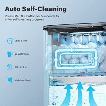 Compact Self-Cleaning Ice Maker for Home & Parties