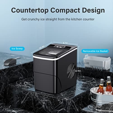 Compact Self-Cleaning Ice Maker for Home & Parties