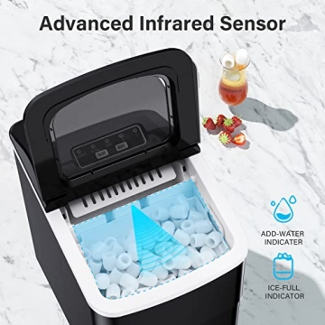Compact Self-Cleaning Ice Maker for Home & Parties