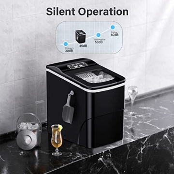 Compact Self-Cleaning Ice Maker for Home & Parties
