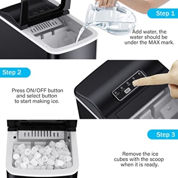 Compact Self-Cleaning Ice Maker for Home & Parties