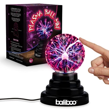 Mini Plasma Ball Light, 3", Touch Activated Lightning Globe, USB & Battery Powered, Stocking Stuffer...