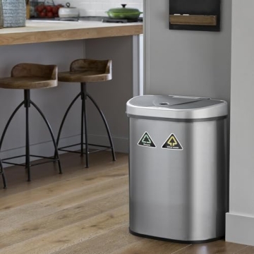 Ninestars Touchless Motion Sensor Trash Can 70L