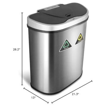 Ninestars Touchless Motion Sensor Trash Can 70L