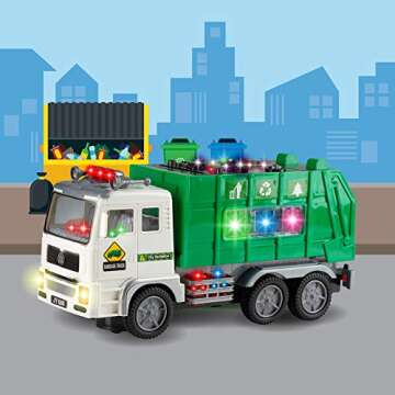 Zetz Garbage Truck Toy for Toddlers with Lights & Sounds
