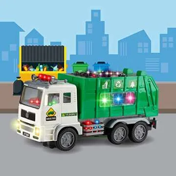Zetz Garbage Truck Toy for Toddlers with Lights & Sounds