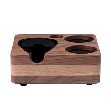 Normcore Tamping Station, Natural Walnut Espresso Tamping Mat, Wooden Compact Coffee Tool Organizer for 58mm Portafilter, Tamper, Distributor, Puck Screen and Portafilter, Genuine American Walnut Wood