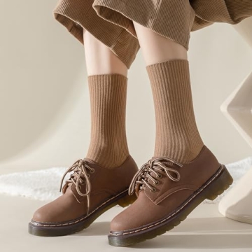 Flydo Women's Cotton Crew Socks 6 Pack Soft & Stylish