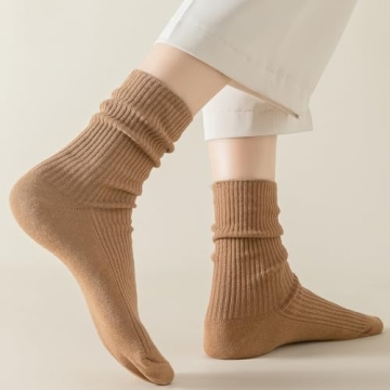 Flydo Women's Cotton Crew Socks 6 Pack Soft & Stylish