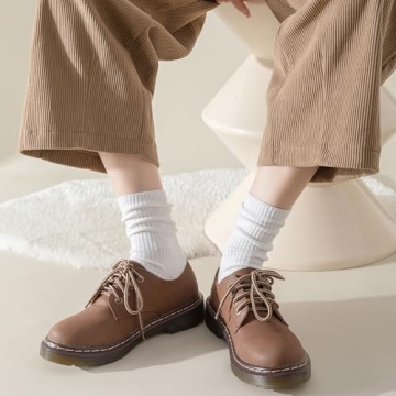 Flydo Women's Cotton Crew Socks 6 Pack Soft & Stylish