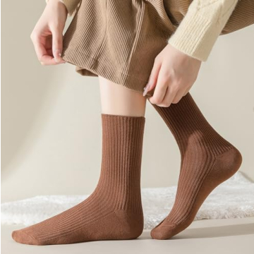 Flydo Women's Cotton Crew Socks 6 Pack Soft & Stylish