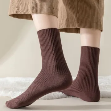 Flydo Women's Cotton Crew Socks 6 Pack Soft & Stylish