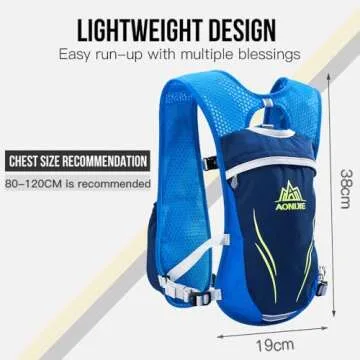 AONIJIE 5.5L Running Hydration Vest Pack with 6 Safety Pockets Adjustable & Lightweight Hydration Backpack for Marathon Race Hiking Cycling (Grey