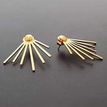 Emmanuela Edgy Ear Jacket Earrings Handmade from Sterling Silver Elegant Double Sided Earrings with Spikes Statement Jewelry Valentine's Day Gift for Her