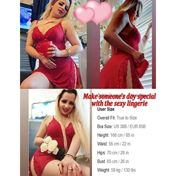 Avidlove Women's Sleepwear Sexy Nightgown for Women Nighty Lingerie Sleepwear Nightwear Wine Red S