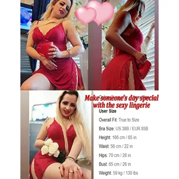 Avidlove Women's Sleepwear Sexy Nightgown for Women Nighty Lingerie Sleepwear Nightwear Wine Red S