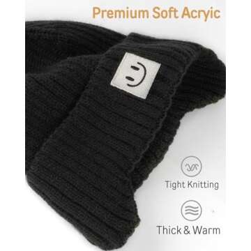 FURTALK Baby Beanie Winter Warm Hats Fleece Lined with Earflap Cute Knit Kids Caps