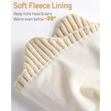 FURTALK Baby Beanie Winter Warm Hats Fleece Lined with Earflap Cute Knit Kids Caps