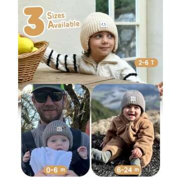 FURTALK Baby Beanie Winter Warm Hats Fleece Lined with Earflap Cute Knit Kids Caps