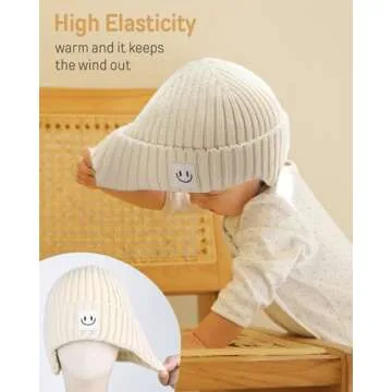 FURTALK Baby Beanie Winter Warm Hats Fleece Lined with Earflap Cute Knit Kids Caps
