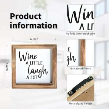 Charming MACVAD Rustic Wood Wine Sign for Home Decor