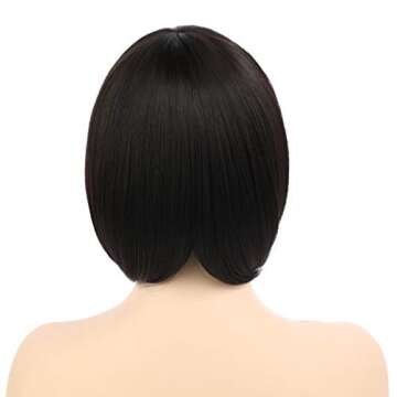 Onedor 10" Short Straight Hair Flapper Cosplay Costume Bob Wig (4#-Dark Brown)