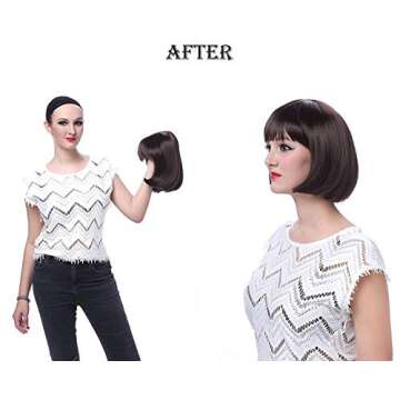 Onedor 10" Short Straight Hair Flapper Cosplay Costume Bob Wig (4#-Dark Brown)