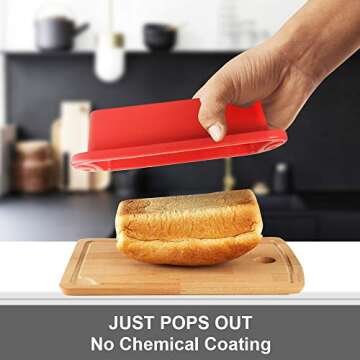 SILIVO 4 Pack Mini Loaf Pans - Nonstick Mini Bread Loaf Pans, Silicone Mini Loaf Baking Pans for Sma...