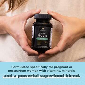 Ancient Nutrition Prenatal Vitamins, Multivitamin for Women with Vitamin C, B12, Magnesium and Folate, Supports Pregnancy and Fertility Health, 90 Ct