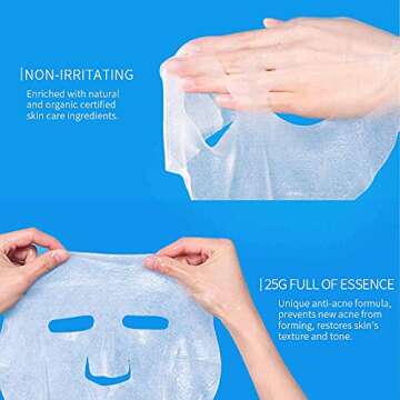 +WIS+ Natural Hydrating Moisturizing Face Mask 20 Sheets for Men, Oil Control, Shrink Pores, Acne Treatment, Anti Aging, Hydrolyzed Collagen Facial Sheet Mask, Vitamin C & E, After Shave Treatment