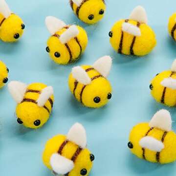 CINPIUK Handcrafted Felt Bumble Bees for Creative Crafts