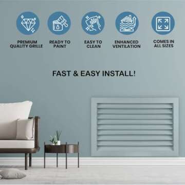 Worth Home Products - 14 Wide x 25 High Vertical Decorative AC Return for Walls Only - Wood Louvered...