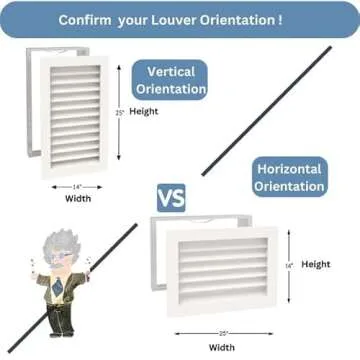 Worth Home Products - 14 Wide x 25 High Vertical Decorative AC Return for Walls Only - Wood Louvered Design - Primed White Vent Cover - Holds 14x25x1 Air Filter - Easy DIY Install Cold Air Intake