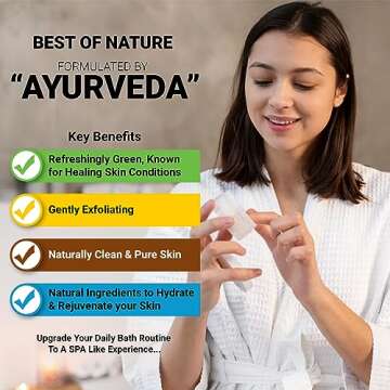 Simply Vedic 6-Pack Soap Bar Collection For Body, Hand, Face; Holy Basil (Tulsi) (3Pc), Neem (3Pc). Cold Pressed Handmade For Men & Women (3.5 Oz. X 6)