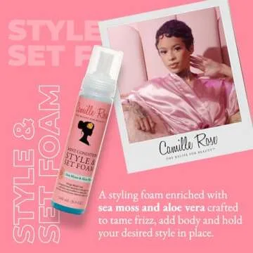 Camille Rose Mint Condition Style and Set Foam - Extra Hold, Hydrating Formula for All Hair Types