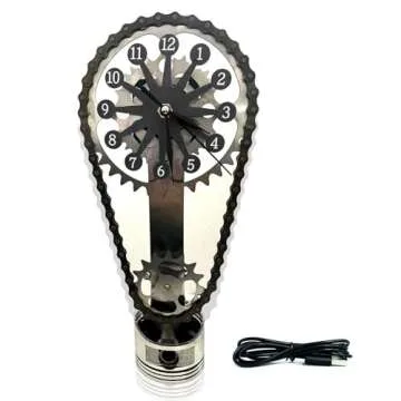 Hotcos Rotating Gear Clock 3D Vintage Shelf Clock