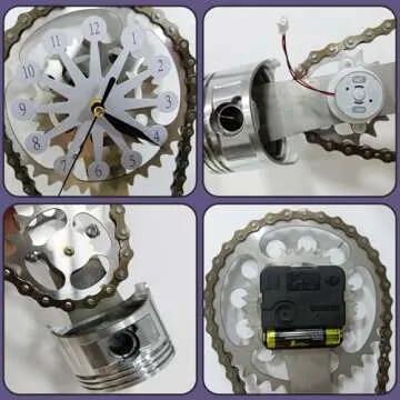 Hotcos Rotating Gear Clock 3D Vintage Shelf Clock