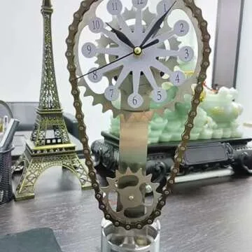 Hotcos Rotating Gear Clock 3D Vintage Shelf Clock