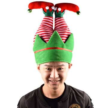 ADJOY Funny Christmas Party Hat - Elf Pants Santa Hat for Christmas Ugly Sweater Party