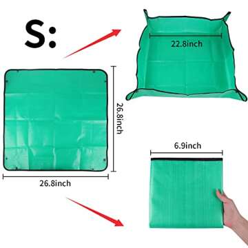 Azureblue Plant Repotting Mat for Indoor Plants Potting Soil Mix, Waterproof Plant Repotting Tray, Potting Mat Gardening Tray for Indoor Potting Succulents Cactus Orchid Pots (26.8" x 26.8")