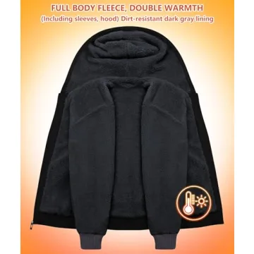 Heavyweight Fleece Zip Up Sherpa Hoodie for Men
