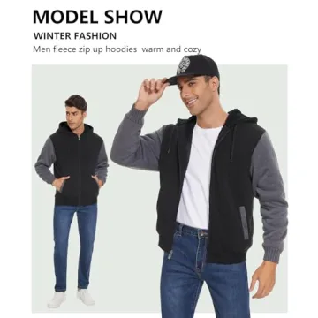 Heavyweight Fleece Zip Up Sherpa Hoodie for Men